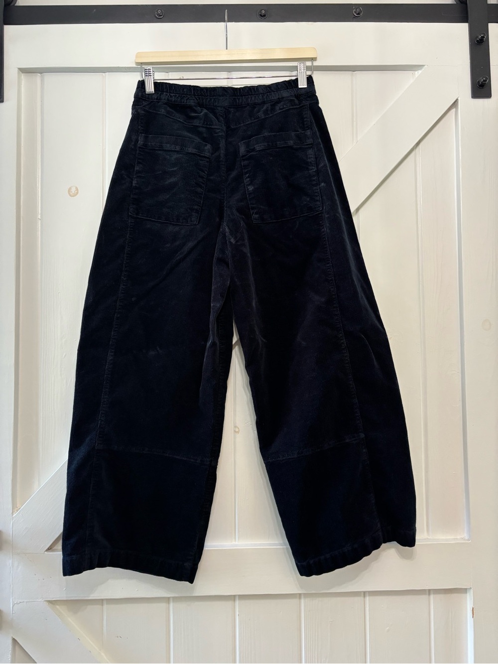 Pilcro Anthropologie Black Corduroy Wide Leg Elastic Waist Pockets Small - Picture 3 of 11